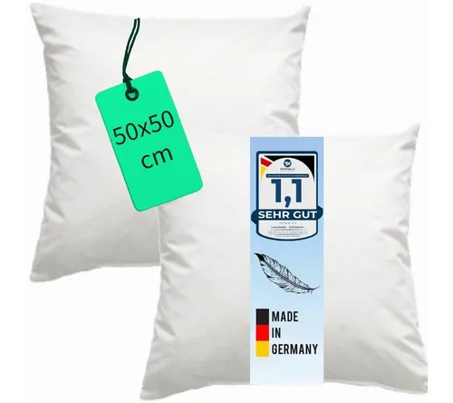 Luxusfeder Kissenfüllung 2er Set 50x50 cm - Hochwertige Daunenkissenfüllung (80% Daunen, 20% Federn) für maximalen Komfort und Stützkraft. Ideal für jedes Zimmer, Made in Germany und nach höchsten Standards gefertigt.