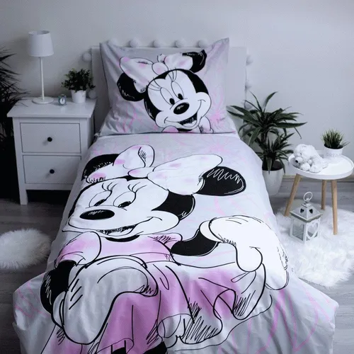Disney Minnie Maus Kinderbettwäsche, Wendebettwäsche 140 x 200 cm - Bettwäsche aus 100% Baumwolle, ideal für Kinderzimmer, beidseitig bedruckt und sorgt für ein entspanntes Schlafklima – perfekt für Minnie-Fans!