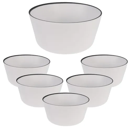 Bruchsicheres Camping-Geschirr Set aus Melamin - wieder verwendbar Spülmaschinengeeignet - wiederverwendbar (6 x Müslischalen (10 x 5,5 cm))