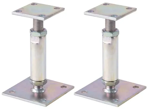 Alberts 212971 Pfostenträger | Höhenverstellbar, 2er Set - Stütze mit höhenverstellbarem Pfostenträger, galvanisch verzinkt für hohe Langlebigkeit. Ideal für präzise Befestigungen im Außenbereich.