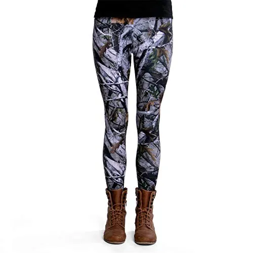 cosey - Farbige Motiv Leggings (Einheitsgröße) - (Baum Camoflage)