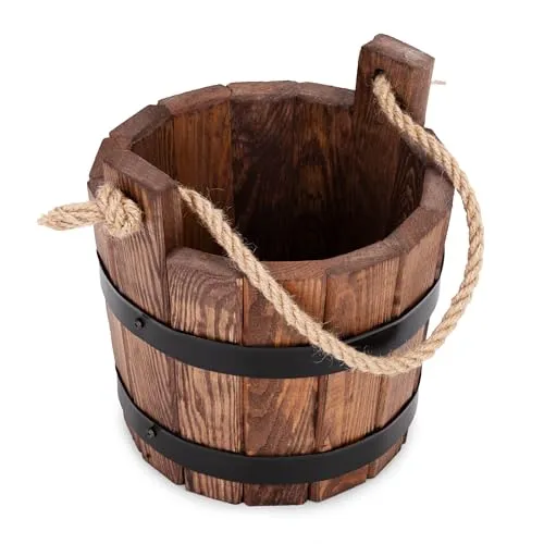 Drewdon Eimer Riesenkorb Holztopf Rund 30xH30 cm in braun von Drewdon