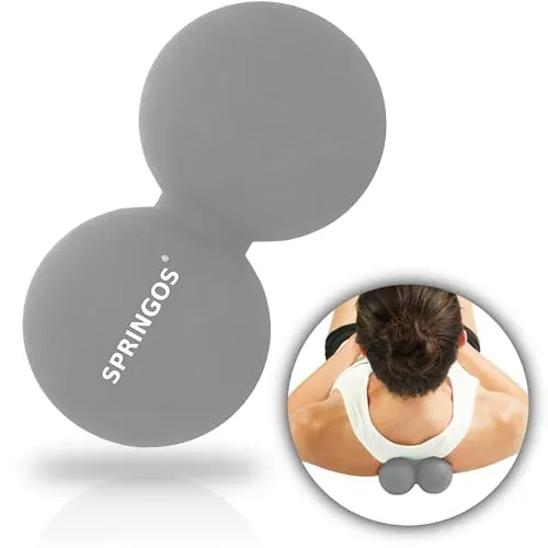 SPRINGOS Lacrosse Doppelball 13 cm, Duoball, Twinball Massageball, Faszienball, Triggerpunkt-Massage, Muskelentspannung