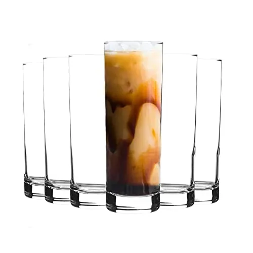 LAV 6 Stück Ada Highball Gläser Set - Moderne Long Drink Collins Glas Cocktail Tumblers - Feine Rim - 315 ml