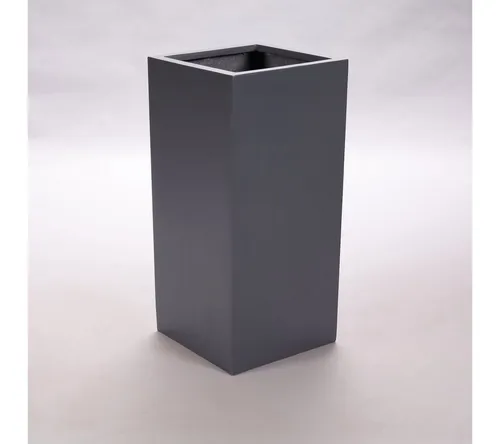 Elegant Einrichten Pflanzkübel Fiberglas säule 38x38x100cm anthrazit metallic (1 St)