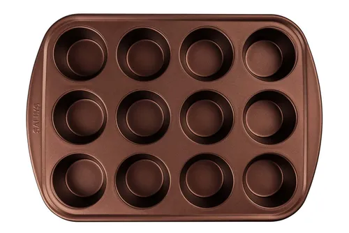Sallys Muffinform XXL - 12er tief - Backformen für 12 XXL Muffins, mit spezieller Antihaftbeschichtung für müheloses Lösen der Muffins und hitzebeständig bis 240 °C.