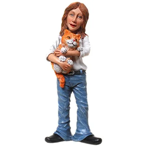 Unbekannt Funny Beruf - Figur Frau mit Katze