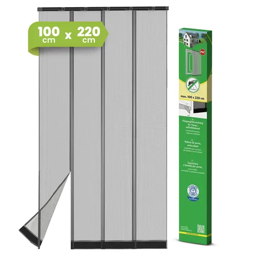 Produktbild Waidmeister Insektenschutz-Vorhang Tür Vorhang Basic anthrazit 100x220 Klettband, (1-St)