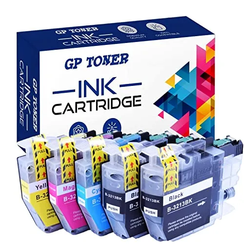 GP TONER LC3213 Druckerpatronen Ersatz für Brother LC-3213 LC-3211 LC3211 Patronen für Brother DCP-J572dw MFC-J497DW MFC-J491DW DCP-J772DW DCP-J774DW MFC-J890DW MFC-J895DW (2Bl/C/M/Y, 5 Pack)