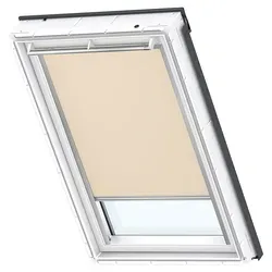 VELUX Original Verdunkelungsrollo Beige, C04 - Seitenzug- & Springrollos, hochwertiges Rollo mit stufenloser Lichtkontrolle und einfachem Einbau, perfekt für VELUX Dachfenster.