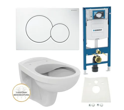 GEBERIT Vorwandelement WC Sigma Komplettset mit Ideal Standard Eurovit - Hochwertiges Komplettset für die WC-Installation: Geberit Vorwandelement mit Ideal Standard Eurovit WC, spülrandlos, inklusive aller Montagematerialien und einfacher Montage. Effiziente Nutzung für Ihr Badezimmer.