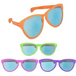 Relaxdays Große Partybrille 4er Set Grün,Lila,Orange