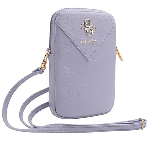 CG MOBILE Guess Tasche GUWBZPGSTEGU lila Zip Triangle 4G - Handy-Umhängetaschen & Hüllen mit Umhängeband – Elegante GUESS Handytasche mit modernem Design, gepolstert für optimalen Schutz und ideal für den täglichen Gebrauch.