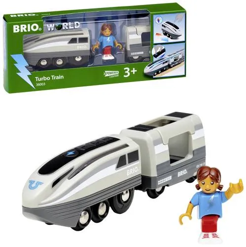 BRIO 36003 - Turbo-Zug, batteriebetriebener Spielzeugzug für Kinder ab 3 Jahren