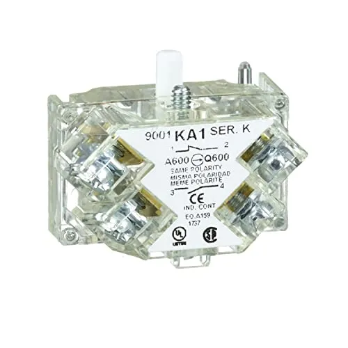 Schneider 9001KA1 Hilfsschalterblock mit Gesch. Klemmen, 9001K, 1W Standard, Silberlegierung