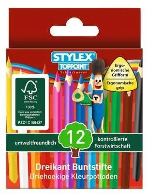 (12x 12Stk) Mini Dreikant Buntstifte Malstift Farbstift 144