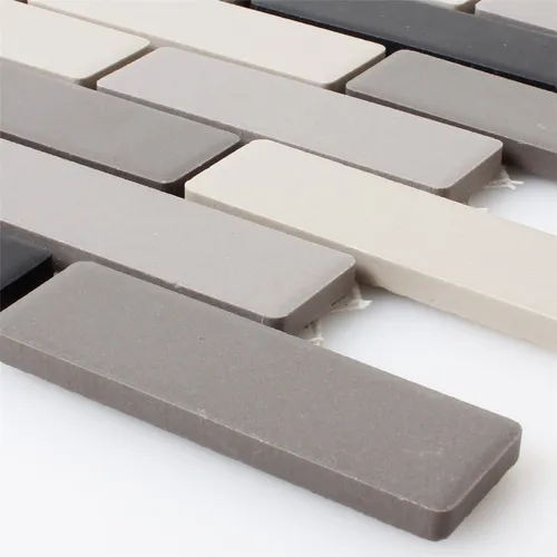 Keramik Mosaik Beige Grau Schwarz Unglasiert Rutschfest Fliesenbordüre Wand Bad