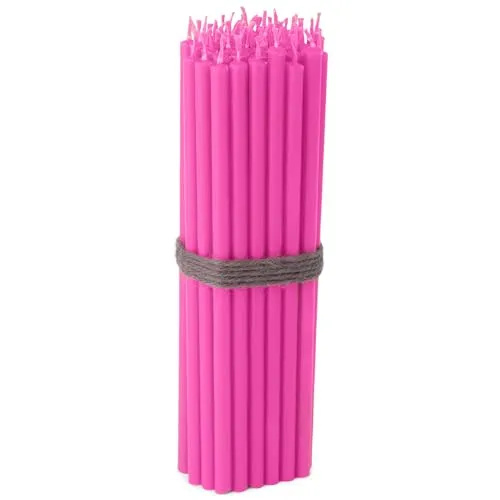 NKlaus - 50x Stabkerzen rosa Rußfrei Tropffrei dünn L 16cm Premium Paraffinwachs 36120