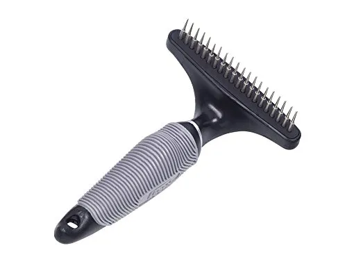Nobby STARLINE Entwirrungsstriegel - Rotierend, 20 Zähne, ergonomischer Softgriff für angenehme Fellpflege bei langem und drahtigem Fell