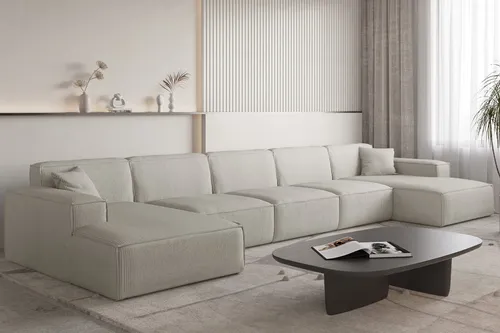 Wohnlandschaft Sofa U-Form CELES PREMIUM XL von Fun Möbel