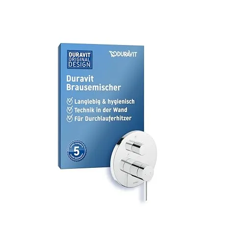Duravit Circle Duscharmatur Unterputz für 2 Verbraucher - Elegante Duscharmatur mit Umstellventil, ideal für Kopf- und Handbrause. Langlebiges Keramikmischsystem und hochwertige Chromoberfläche sorgen für Hygiene und Stil im Badezimmer.