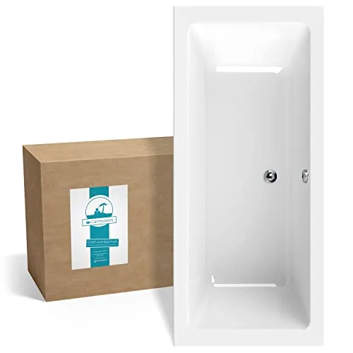 Calmwaters® Rechteck-Badewanne 180x80 cm - Duo-Badewanne für zwei Personen - Sanitäranlagen & Zubehör, ergonomische Acrylwanne mit 230 l Fassungsvermögen für entspannende Bäder zu zweit, pflegeleicht und robust, hergestellt in der EU.