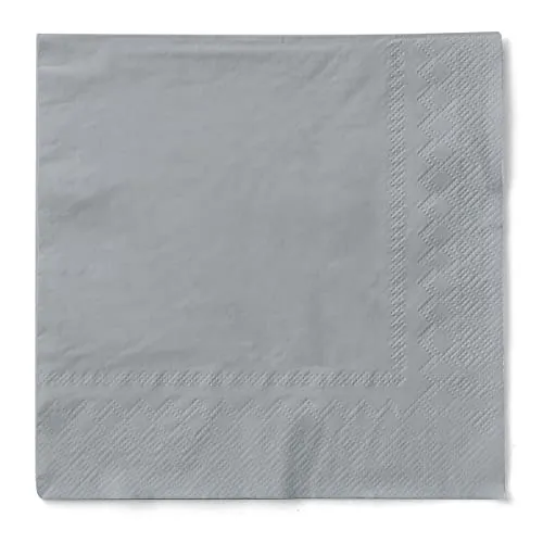 Sovie HOME Serviette in SILBER aus 3-lagigem Tissue, 40 x 40cm, 1/4 Falz, 20 Stück, elegante Papierservietten für Hochzeit, Party, Dinner, Event & Feier
