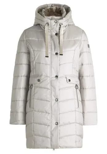 Betty Barclay Damen Outdoorjacke mit Kapuze 46, Silver Cloud