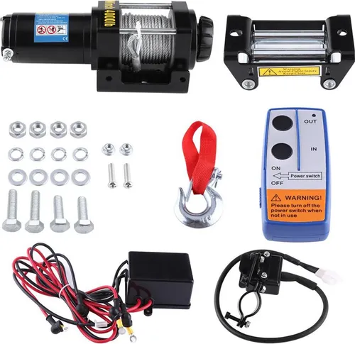 lbs Elektrische Bergungswinde-Ausrüstung ATV Anhänger LKW Auto DC 12V Fernbedienung 4000