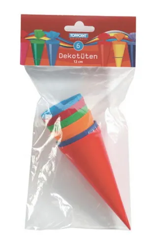 Stylex Schreibwaren Schultüte 60 (10x 6Stk) Deko Schultüte Dekotüten 12cm lang