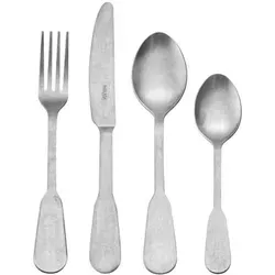 Mikasa Soho Antique 16-teiliges Besteckset - Elegantes Besteckset für 4 Personen aus rostfreiem Edelstahl mit modernem, antikem Finish. Spülmaschinenfest und ideal für besondere Anlässe oder den täglichen Gebrauch.