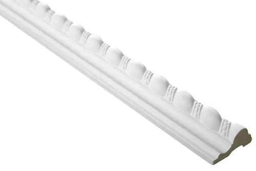 Hexim Stuckleiste CR920, 2 Meter / 1 Leiste, Stuckleisten Wand flach Barock Stil, PU Hartschaum weiß - 2m Wandleisten gemustert Stuckrahmen Stuck Bilderrahmen (2 Meter)