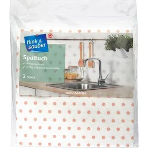 flink & sauber Spültuch Viskose 60 °C waschbar, 2 St.