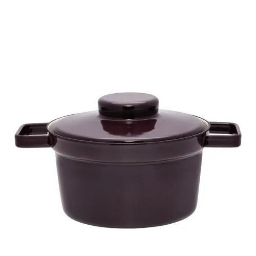 Riess Aromapot Topf mit Deckel 20cm aubergine 2104-201 - Kochtopf aus Edelstahl mit Antihaftbeschichtung, ideal für Induktion und leicht zu reinigen. Perfekt für gesundes Kochen und Braten.