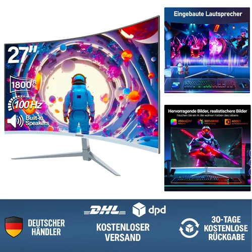 Produktbild Gawfolk Curved Monitor 27 Zoll 100Hz mit Lautsprecher