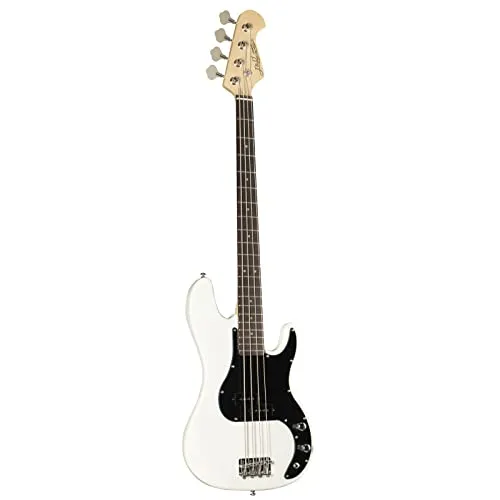 J & D PB White Anfänger E-Bass mit Split-Coil Pickup in weiß von J & D