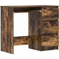 vidaXL Schreibtisch Räuchereiche 90x45x76 cm - Kinderschreibtisch aus Holzwerkstoff mit modernem Design, 3 Schubladen für optimalen Stauraum und feuchtigkeitsbeständige Oberfläche für langlebige Nutzung.