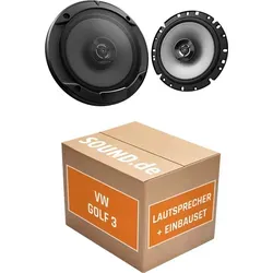 Lautsprecher Boxen Einbaupaket Armaturenbrett Kenwood S1766 passend für VW Golf III + Variant/Kombi | 2x Tief-Mitteltöner mit integriertem Hocht...