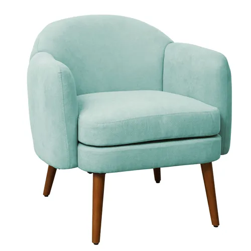 SVITA Sessel JOHAN - Gepolsterter Loungesessel mit Holzbeinen - Einzelsessel in Blau-Grün, gepolstert für hohen Sitzkomfort, ideal für gemütliche Loungemomente. Perfekt für Ihr Zuhause.