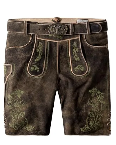 Stockerpoint Herren Edgar Trachtenlederhose, Sepia raw, 52 - Trachtenlederhose aus hochwertigem Ziegenvelour, inklusive echtem Ledergürtel für den perfekten Look auf jeder Feier.