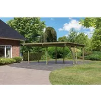 Karibu Doppelcarport »ECO 1« Variante B - Kesseldruckimprägniertes Carport aus massivem Holz, schützt Ihr Fahrzeug ganzjährig vor Witterungseinflüssen und erhält den Wert Ihres Autos.