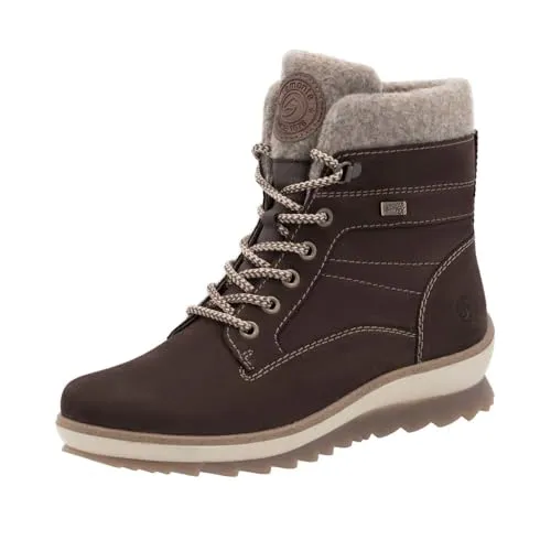 Remonte Damen R8477 Stiefelette, Braun, 39 EU - Wanderschuhe mit Komfortweite, aus echtem Leder, wasserabweisend und mit herausnehmbarer Einlegesohle für optimalen Tragekomfort.