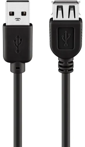 USB 2.0 Hi-Speed Verlängerungskabel A Stecker A Buchse schwarz - Länge: 5,00 m