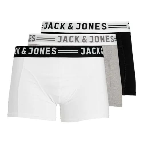 JACK & JONES Male Trunks 3er-Pack - Bequeme Trunks aus 95% Bio-Baumwolle mit elastischem Taillenbund für optimalen Tragekomfort. Ideal für den Alltag in der Kategorie Unterwäsche.