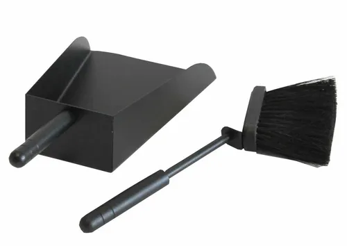 Kaminset 2 Teile Schaufel und Besen anhrazit beschichtet Kaminbesteck Kamin Set