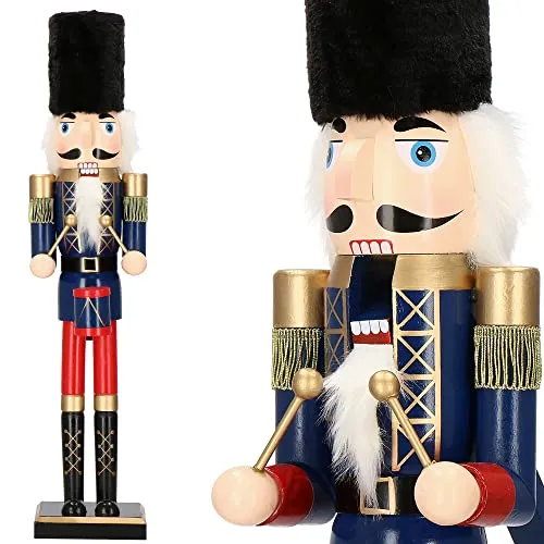 SPRINGOS Nussknacker Figur mit Trommler und Kosakenmütze