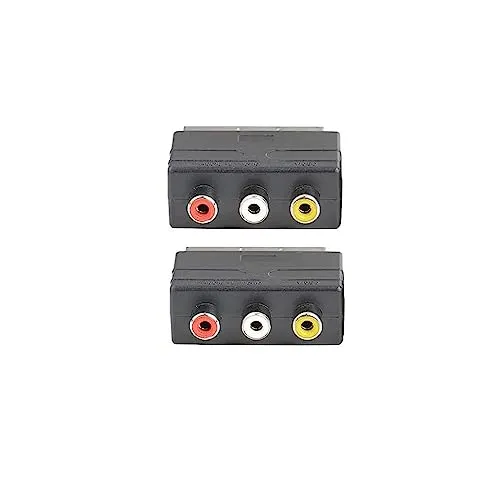 RUITROLIKER Scart Adapter Converter AV Stecker Switcher 3RCA für PS4 TV DVD 2PCS
