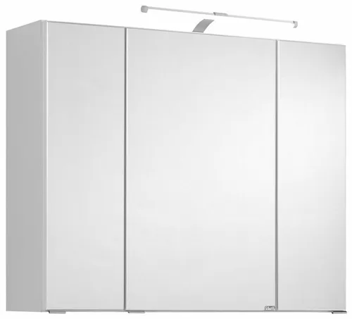 Held Möbel 3D-Spiegelschrank Cardiff 80 cm mit Beleuchtung - Moderner 3D-Spiegelschrank in Weiß, ideal für das Badezimmer. Mit praktischer Beleuchtung und kompakten Maßen (80 x 64 x 20 cm) für eine optimale Raumnutzung.