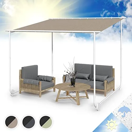 Blumfeldt Pergola - Metall Pavillon mit Polyester Schiebedach, mobile Überdachung für Garten und Terrasse, wasserdicht und UV-geschützt für jede Wetterlage