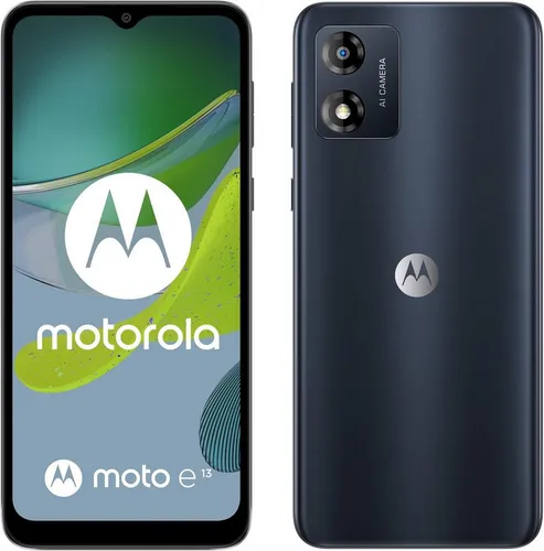 Motorola moto e13 Smartphone - 64GB, 16.6cm (6.52 Zoll), Schwarz, Android 13, Dual-SIM, leistungsstark und budgetfreundlich